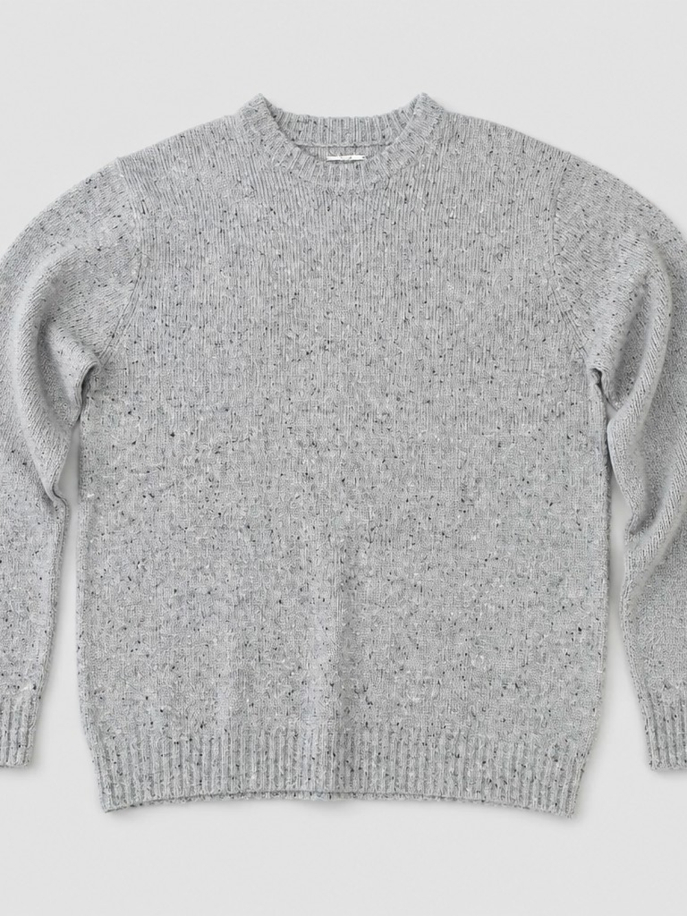 Line of Trade Men's Wool Blend Donegal Sweater with Elbow Patches
